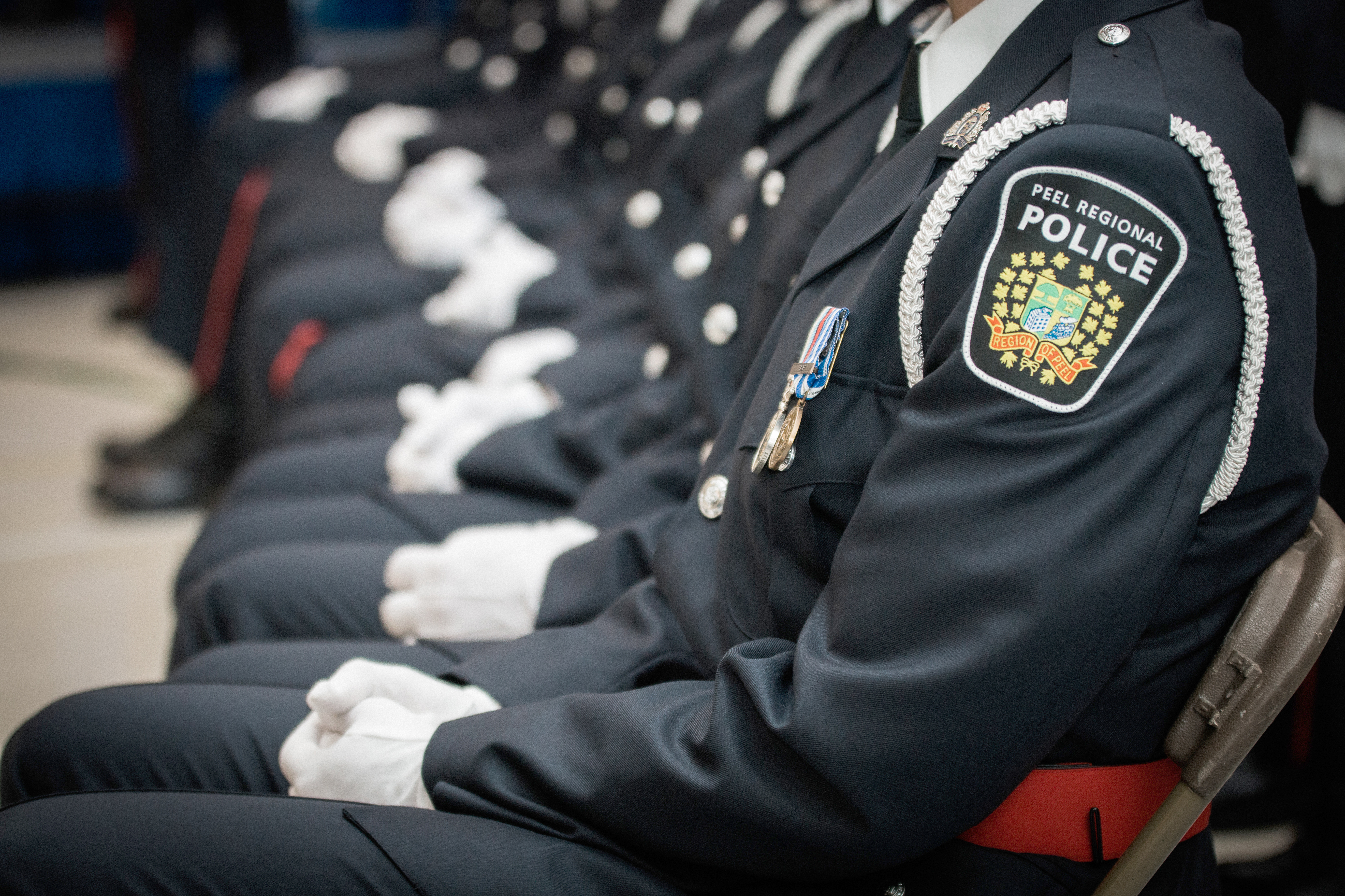 officers sitting in a row