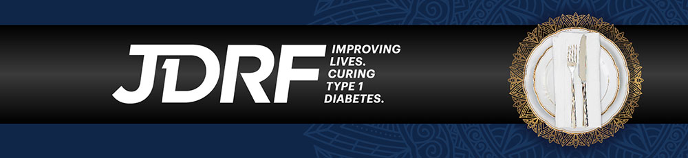 JDRF Chiefs dinner banner with place setting