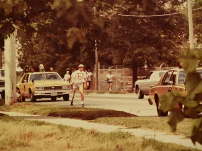 Terry Fox Run Marathon of Hope in 1980.