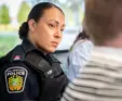 Concerned female police officer