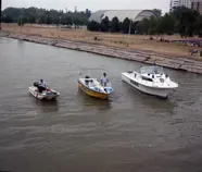 Marine Unit patrolling the Credit River in Port Credit in 1970.
