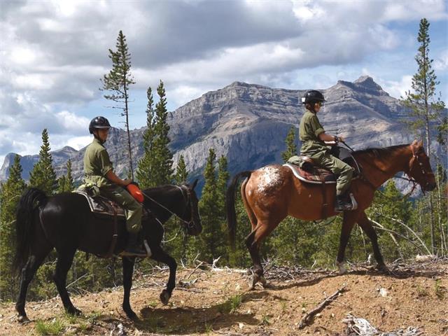 Army Cadets horseback riding in Banff