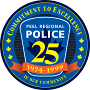 Peel Regional Police 25 year anniversary logo
