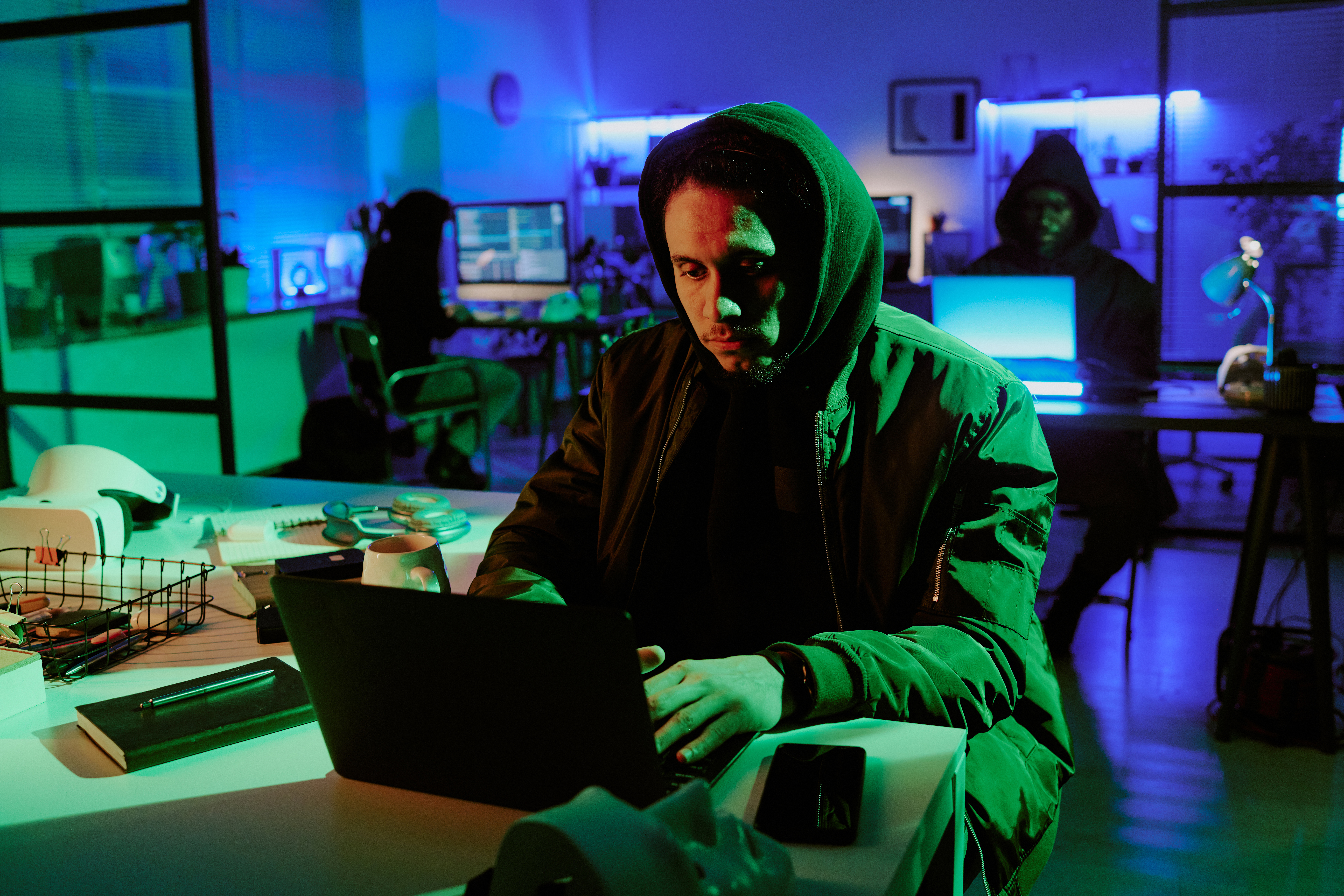 Tired Web Criminal At Work