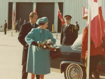 Queen's arrival at Pearson International Airport for a  Royal visit in 1984.