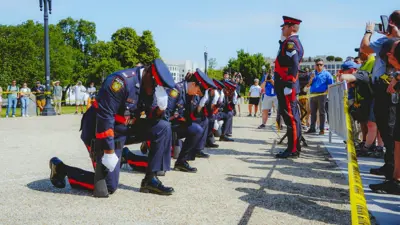 Honour Guard on knees