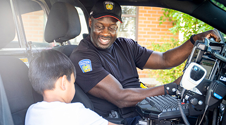 Police car kid ride along